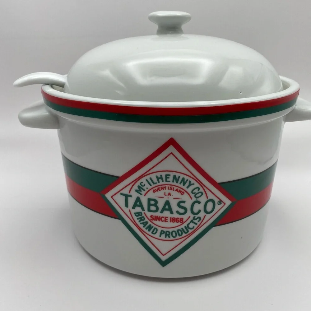 Tabasco McIlhenny Co. Ceramic Soup Chili Tureen with Lid and Ladle